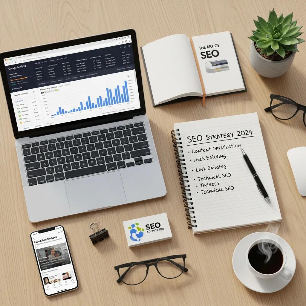 SEO tools and resources for digital marketing agencies on a desk